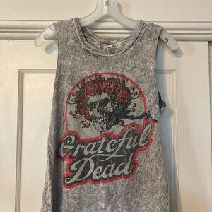 Grateful Dead Gray Tank Top with Red and Black Bertha Design
